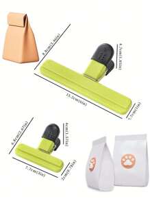 3个装薯片袋夹，便携式超大薯片袋夹，多种尺寸可选，升级版宽口食品袋夹，密封性好，重型密封夹工具，厨房收纳配件