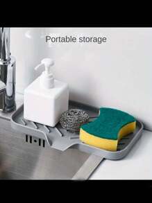 1pc Silicone Drain Mat Faucet Splash Preventer Soap Kitchen Countertop Filter Sink Storage Drain Mat