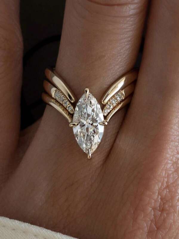 3 pièces Ensemble de bagues de doigt en forme d'œil en argent sterling S925 de luxe à la mode avec moissanite, convient pour les fiançailles, les fêtes, le port quotidien, l'anniversaire, cadeau de la Saint-Valentin pour femmes