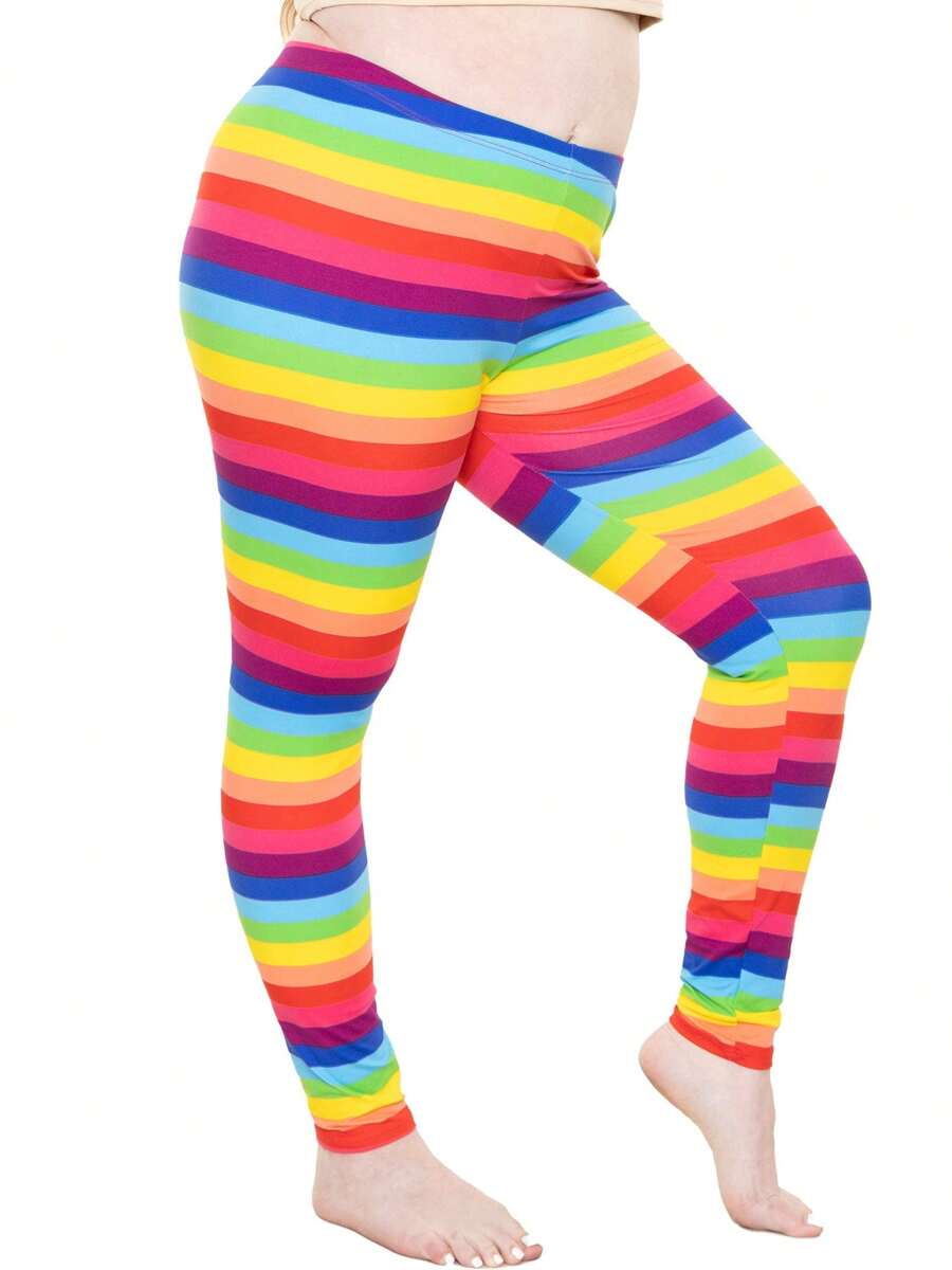 Women's And Plus Size Oh So Soft Full Length Leggings | Solids & Prints | Adult Sizes S - 7X - Cầu vồng - Xem 1