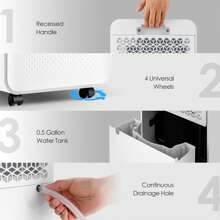 Lifezeal 32 Pints 2000 Sq. Ft Dehumidifier For Home & Basements W/3-Color Digital Display - US B Type Plug(110-127V) - View 5