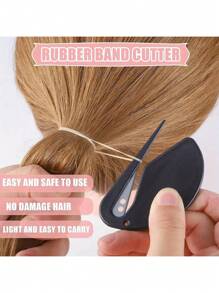 Set de 6 piezas: Cepillo para peinar el cabello hacia atrás, herramienta para trenzas francesas, cortador con funda de piel, cepillo de cerdas para el control del cabello, peine para esponjar el cabello; para peinados de mujer con efecto slick back, trenzas y control de bordes - Set de peine de 5 piezas con gancho + revelador - Ver 10
