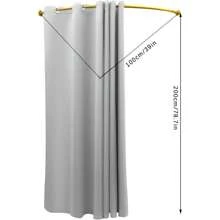 CNCEST Grey, Wall-Mounted Clothing Store Fitting Room C-Shaped  Changing Room Portable Dressing Room Rooms Modern Privacy Curtains For Privacy Protection And Room Divider