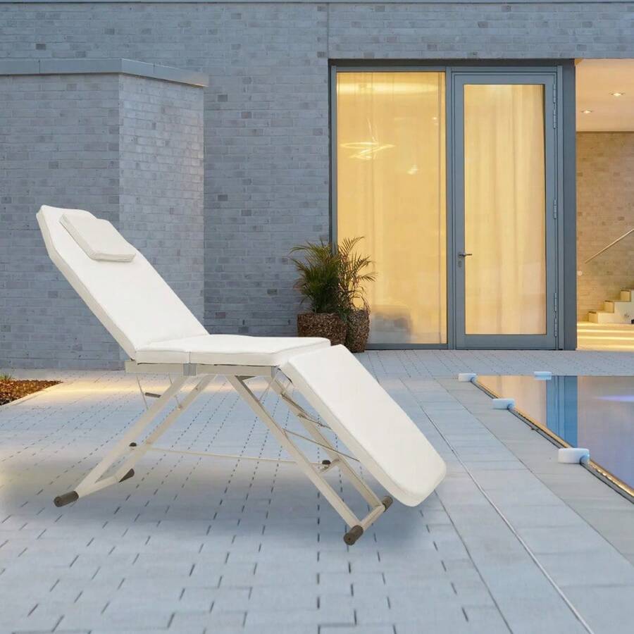 WUPYI White Salon Beauty Recliner Foldable Massage Table Tattoo Bed Couch Chair - White - View 1