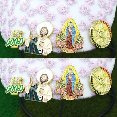 1/2/4 piezas Clip para gorra de golf, emblema de dibujos animados de era metálica simple, pasador decorativo divertido para gorra de golf, broche, pasador de fe, regalo para amigos (tarjeta de regalo)