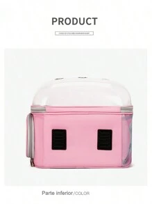 1 pieza Mochila portátil transparente para mascotas de gatos, mochila de viaje con cabina espacial, equipo para gatos para salir, mochila de hombro transpirable, gran capacidad de cabina espacial para mascotas, mochila para llevar perros pequeños y gatos, mochila de hombro y pecho transpirable para mascotas, mochila para gatos. - Azul - Ver 8