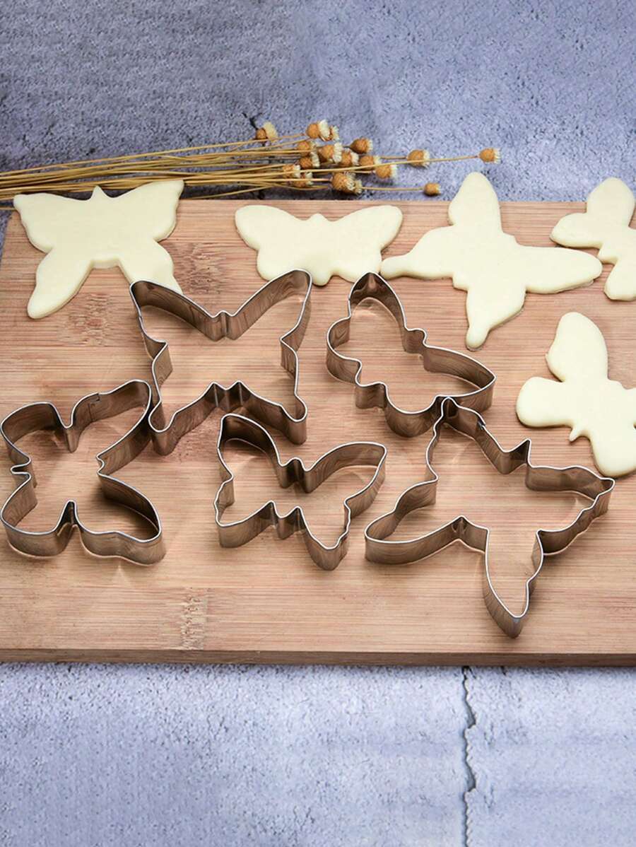 5pcs Stainless Steel Easter Butterfly Cookie Cutter Mold Set, DIY Baking Cake Molds - Cookie Cutters - View 1
