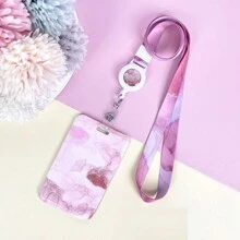 1 件可爱卡通学生 & 访问与长 - 塑料非常适合日常办公使用用于办公桌用于办公桌（圆圈内的颜色是随机的）卡夹钱包名片夹信用卡夹教师挂绳与身份证夹卡夹女士女士卡片钱包 - 紫色 - 查看 11