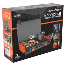 Blackstone Adventure Ready 14" Propane Camping Griddle With Side Burner - Red and White - View 3