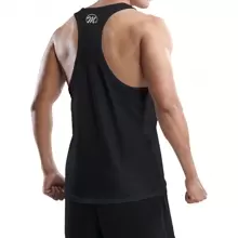 MEETHOO 3 Pack Men's Running Tank Top Dry Fit Y-Back Athletic Workout Tank Tops, Sleeveless Gym Athletic Shirts Bodybuilding Muscle Tee Stringer For Fitness, Chrismas Gift For Men - 黑色 - 查看 2