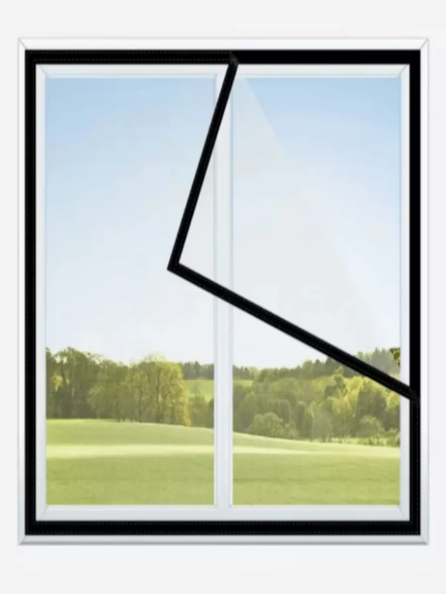 A Black Self-Adhesive Window Screen Repellent Mosquito Fly Screen, DIY Self-Adhesive Breathable Pet Scratch Resistant Wear-Resistant Installation Is Simple And Convenient - Black - View 1