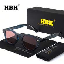 Gafas con montura clásica HBK, estilo de moda casual, retro ovalado, color único, decoración diaria y de ocio para primavera y verano, con empaquetado completo para playa, vacaciones, exterior y viajes - K39768 - Ver 12