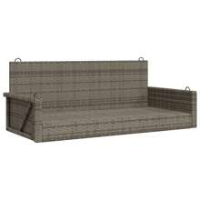 Outdoor Poly Rattan Swing Bench Grey 119cm Wide Comfortable Seating For Garden Patio Balcony Relaxation - Grey - View 2