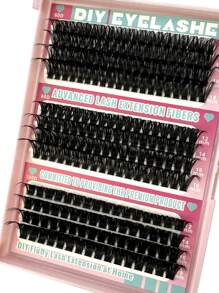 HBZGTLAD 12 paires de faux cils 60+80+100D thermo-soudés, 216 amas de cils segmentés à courbure C/D, cils fins de 0,07 mm, cils en fourrure de vison thermo-soudés de longueur mixte 12-18 mm, cils individuels frisés 3D à la russe, cils noirs de maquillage