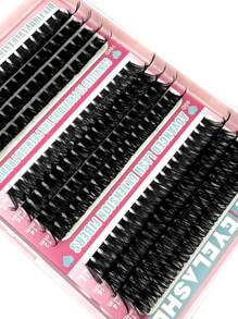 HBZGTLAD 12 paires de faux cils 60+80+100D thermo-soudés, 216 amas de cils segmentés à courbure C/D, cils fins de 0,07 mm, cils en fourrure de vison thermo-soudés de longueur mixte 12-18 mm, cils individuels frisés 3D à la russe, cils noirs de maquillage