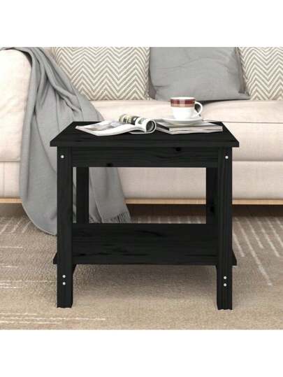 VidaXL Coffee Tafel 50x50x45 Cm Solid Pine Wood Zwart