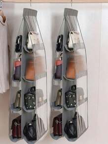1 pieza, Organizador colgante para bolsos y carteras con 6/8 bolsillos, estantería colgante transparente para almacenar y organizar carteras, bolsos, ropa, pantalones, zapatos, faldas y decoración del dormitorio.
