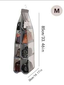 1 pieza, Organizador colgante para bolsos y carteras con 6/8 bolsillos, estantería colgante transparente para almacenar y organizar carteras, bolsos, ropa, pantalones, zapatos, faldas y decoración del dormitorio.