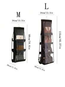 1 pieza, Organizador colgante para bolsos y carteras con 6/8 bolsillos, estantería colgante transparente para almacenar y organizar carteras, bolsos, ropa, pantalones, zapatos, faldas y decoración del dormitorio.