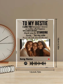 1pc Custom Spotify Plaque, Custom Couple Picture Plaque, Personalized Photo Plaque, Custom Couple Song Music Plaque, Personalized Photo Frame Home Decor, Album Cover Song Plaque, Unique Gifts For Women, Music Art Romantic Gifts, Anniversary Gift, Valentine Gift, Birthday Gift, Wedding Gift, Mother's Day Gift, Father's Day Gift, Best Friend Gift, Best Gift For Mom/Dad, Gift For Her/Him, Best Gift For Boyfriend Graduation