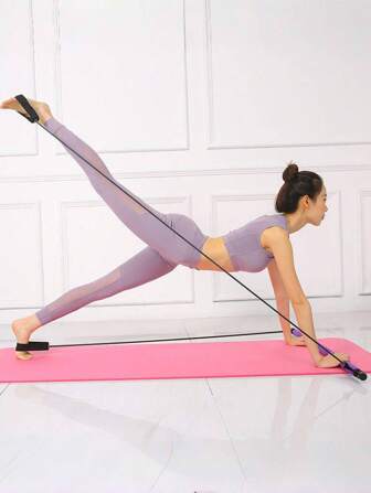 1pc Pilates Bar, Multifunctioneel Elastisch Touw, Fitness Bar, Squat Puller, Training Yoga Oefening Fitnessapparatuur, Geschikt Voor Binnengebruik Om Een Goed Lichaam Te Creëren, Een Geweldig Cadeau