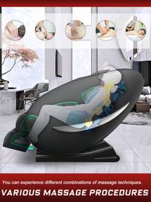 BILITOK Massage Chair Recliner With Zero Gravity, Full Body Massage Chair With Heating, Bluetooth Speaker, Airbags, Foot Roller, Touch Screen, Space-Saving For Office,Faux Leather (Black) - Black - View 4
