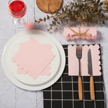 20pcs 16*16cm Yellow, Lotus Root Pink, Blue Fan-Shaped Cocktail Napkins, Disposable Drink Napkins For Daily Use, Lunch, Dinner, Gathering, Wedding, Birthday, Party And More Occasions