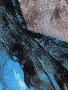 Tie-Dye Long Abaya/Cover-Up, Turkish New Fashion Robe - Mixed Colors - View 5