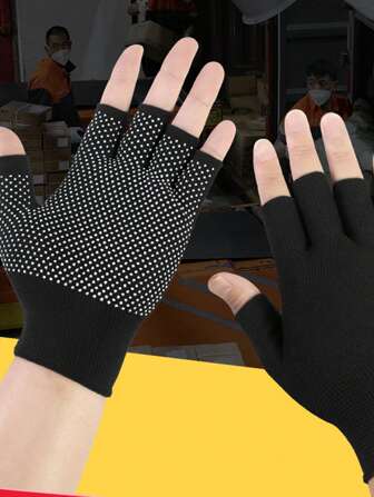 2 pares, 5 pares de guantes protectores diarios para deportes y fitness, guantes antidesizantes de nylon con dedos medios con propiedades elásticas para hombres y mujeres, adecuados para trabajos y ciclismo, guantes de trabajo antideslizantes y resistentes al desgaste, accesorios de gimnasio