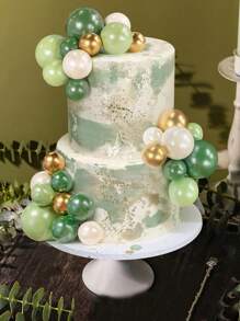 32 piezas Decoraciones de bolas de pastel coloridas, decoraciones de bolas de espuma para hornear DIY, serie de bolas de espuma azul, púrpura, verde o rosa, adecuadas para decoraciones de pasteles de cumpleaños, bodas, baby shower, bautizos, Día de la Madre y decoraciones de pasteles para hombres (Múltiples Colores)