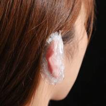 Protetores de ouvido descartáveis transparentes - Protetores de ouvido à prova d'água para banho, coloração de cabelo e uso em salão de beleza