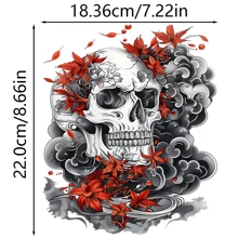 1 件骷髅印花热转印贴片，DIY 适用于男士/女士运动衫、T 恤、衬衫、背包、帽子、枕头等，圣诞礼物
