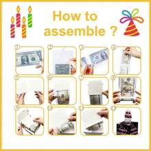 FZZ Pink Birthday Theme Piggy Bank Cartoon Design Money Box Surprise Cash Dispenser Box, Birthday Party Holiday Gift Valentine Day