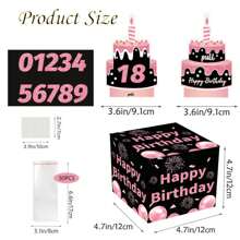 FZZ Pink Birthday Theme Piggy Bank Cartoon Design Money Box Surprise Cash Dispenser Box, Birthday Party Holiday Gift Valentine Day