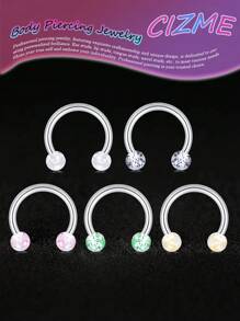 CIZME 5 peças de moda 16G aço inoxidável nariz anel septo clicker para mulheres, adequado como dia dos namorados, presente de natal