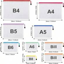 Mesh Zipper Pouch Waterproof Plastic Document Pouch Multipurpose For Travel Storage Office Appliances Home Organize Bags