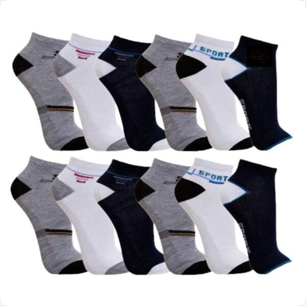 Kit 12 pares de meias masculino MEIA SOQUETE Variadas