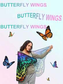 1 pezzo Piccolo mantello con stampe a farfalla, ali di farfalla piccole, adatto come accessorio per feste, balli, San Valentino, Carnevale, Pasqua, Ognissanti, in vari colori