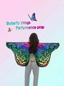 1 pezzo Piccolo mantello con stampe a farfalla, ali di farfalla piccole, adatto come accessorio per feste, balli, San Valentino, Carnevale, Pasqua, Ognissanti, in vari colori