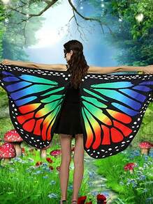 1 pezzo Piccolo mantello con stampe a farfalla, ali di farfalla piccole, adatto come accessorio per feste, balli, San Valentino, Carnevale, Pasqua, Ognissanti, in vari colori