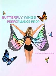 1 pezzo Piccolo mantello con stampe a farfalla, ali di farfalla piccole, adatto come accessorio per feste, balli, San Valentino, Carnevale, Pasqua, Ognissanti, in vari colori