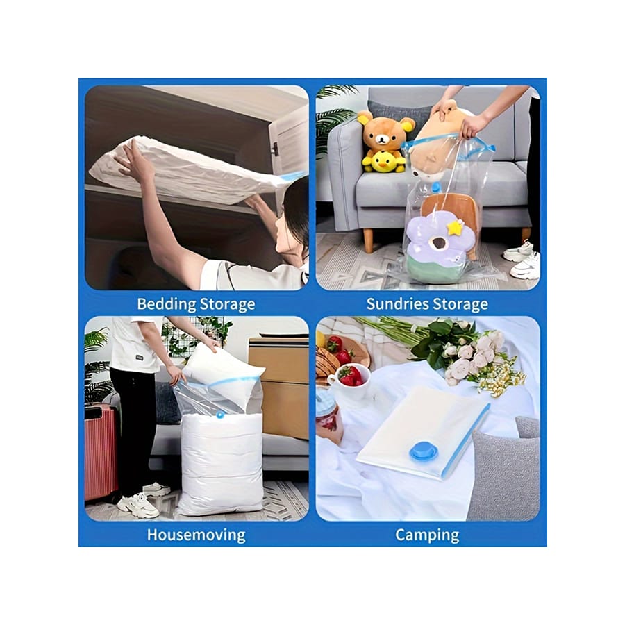7pcs Thick Transparent Vacuum Compressed Quilt Vacuum Bags, Clothes ...