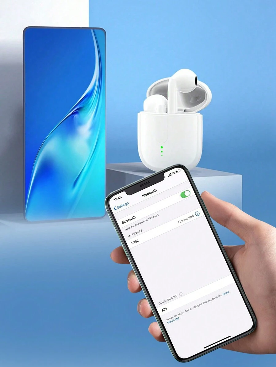 入耳式遊戲防汗LED電量顯示低延遲無綫耳機 - 黑色 - 查看 1