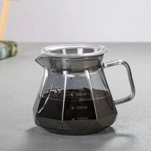 1 Bộ ấm pha cà phê thủy tinh trong suốt có quai chia độ, dung tích 400ml/14oz và 600ml/20oz, quai cầm, đồ dùng nhà bếp gia dụng, ấm pha trà và cà phê, bình thủy tinh, ấm pha cà phê thủy tinh chịu nhiệt có nắp, thiết kế đá quý màu đen trong suốt, thích hợp cho máy pha cà phê nhỏ giọt, ấm pha cà phê dùng chung cho gia đình, thích hợp sử dụng tại nhà và nhà hàng khi trở lại trường - Xám - Xem 15