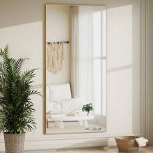 71"" Full Length Mirror Rectangle Floor Mirrors For Standing Leaning Or Hanging Gold