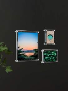 1 Set Acrylic Transparent 3D Photo Frame, Creative Personalized Advertising Display Stand For Certificates And Photos, Multiple Sizes Can Be Combinable