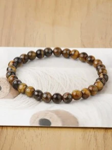 Pulseira De Pedra Natural Olho De Tigre De 4 6 8 10 Mm, Pulseira De Contas De Olho De Tigre Para Homens Mulheres, Pulseira De Cura De Ioga, Jóias
