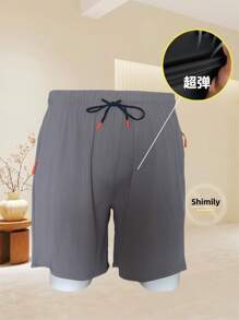 Kit 3 Bermuda Shorts For Men, Imported Shorts For Men, Polyamide, Ice Silk, Gym, Elastane, Casual, Quick Drying - Grey - View 3