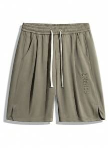 3pcs/Pack Plus Size Stamped Straight Leg Casual Loose Sports Shorts - Multicolor - View 5