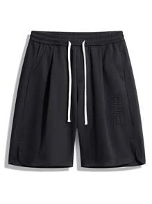 3pcs/Pack Plus Size Stamped Straight Leg Casual Loose Sports Shorts - Multicolor - View 9